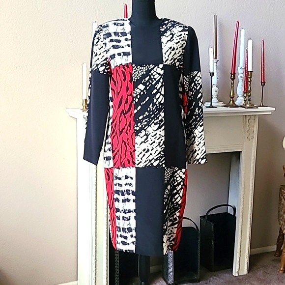 * Vintage 1980s Ann Crimmins for Umi Silk Dress - Picture 1 of 5